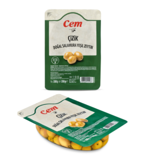 CEM YEŞİL ÇİZİK NATUREL EDREMİT 291-320 200 GR VAKUMLU *40 ЗЕЛЕНЫЕ ОЛИВКИ ВАКУМ